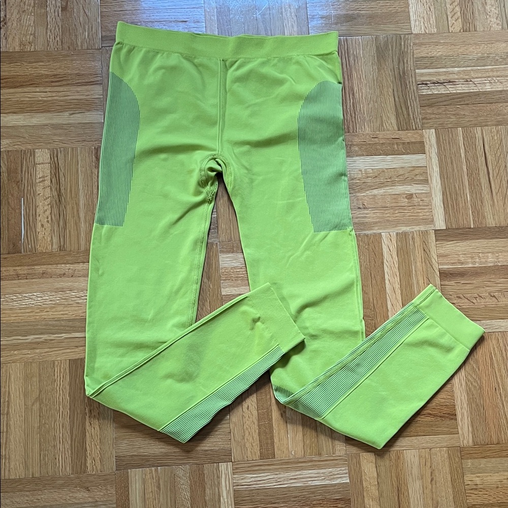 ADIDAS BY STELLA MCCARTNEY Lime Green Run Woven Stretch Leggings
